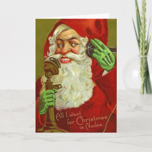 クリスマスヌードおもしろい – ビンテージクリスマスカード シーズンカード (正面)