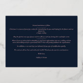 クリスマスネイビーシックラグジュアリーバラ金ゴールド2写真 箔シーズンカード (裏面)