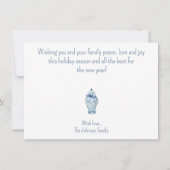 クリスマスネイビーシノアイセリーホリデーカード ノートカード (裏面)