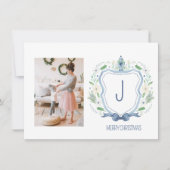 クリスマスネイビーシノアイセリーホリデーカード ノートカード (正面)