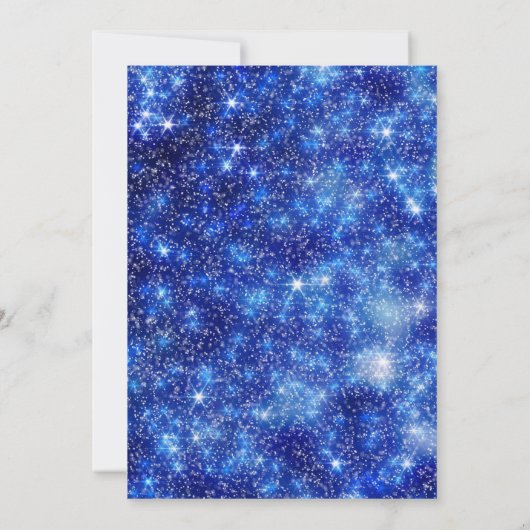 クリスマスネイビーブルースパークルパーティー休日 招待状 (裏面)