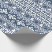 クリスマスネイビーブルーホリデーニット醜いセーター ラッピングペーパー (角)