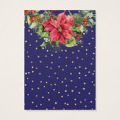 クリスマスネイビーブルー金ゴールドイヤリングディスプレイカード (裏面)