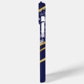 クリスマスネイビーブルー金ゴールド雪モノグラムの片 Case-Mate iPhoneケース (裏面 / 左)