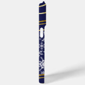 クリスマスネイビーブルー金ゴールド雪モノグラムの片 Case-Mate iPhoneケース (裏面 / 右)