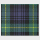 クリスマスネイビープレイドクラシックホリデーシンプル ラッピングペーパー (フラット)