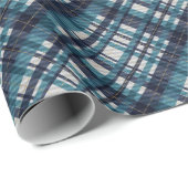 クリスマスネイビープレイドクラシックホリデーシンプル ラッピングペーパー (ロールコーナー)