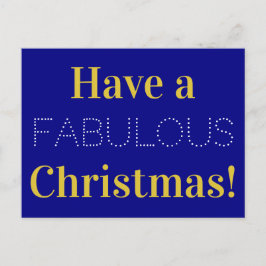 クリスマスネイビー金ゴールドホワイトタイポグラフィ文字 シーズンポストカード