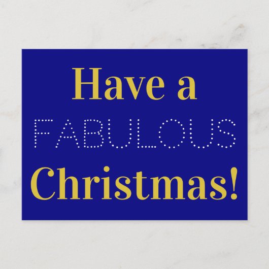 クリスマスネイビー金ゴールドホワイトタイポグラフィ文字 シーズンポストカード (正面)