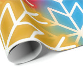 クリスマスネオンの雪カラフル片パターン ラッピングペーパー (ロールコーナー)