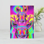 クリスマスネオントナカイのグリーティングカード シーズンカード (スタンド正面)