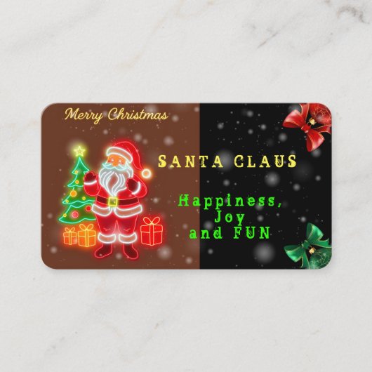 クリスマスネオンモダンホリデーコレクション 名刺 (正面)