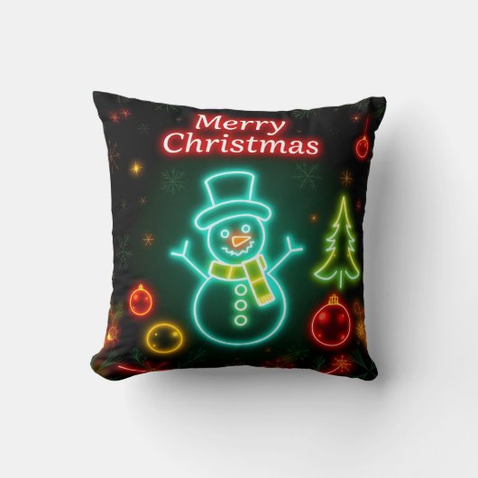 クリスマスネオン人気があるホリデーコレクション クッション (正面)