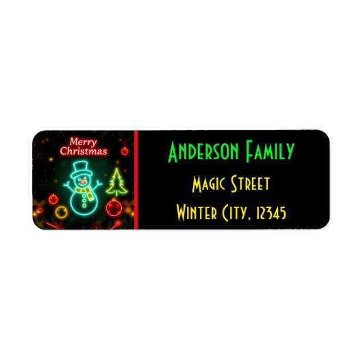 クリスマスネオン人気があるホリデーコレクション ラベル (正面)