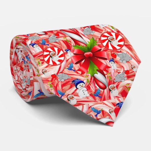 クリスマスネクタイ、キャンディーケーン ネクタイ (ロール)
