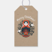 クリスマスネスティングドールレッド ギフトタグ (正面)