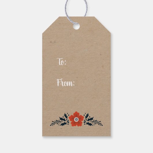 クリスマスネスティングドールレッド ギフトタグ (裏面)