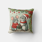 クリスマスネズミとホリー クッション (正面)