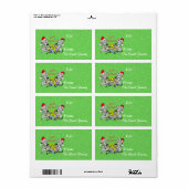 クリスマスネズミギフトラベル(大) ラベル (フルシート)