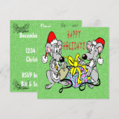 クリスマスネズミクリスマス招待状 招待状 (正面/裏面)