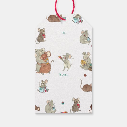 クリスマスネズミファミリーギフトラベル ギフトタグ (裏面)