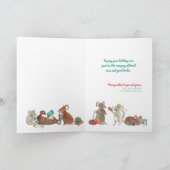 クリスマスネズミブックラバーズホリデーカード カード (内部)