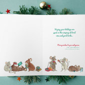 クリスマスネズミブックラバーズホリデーカード カード
