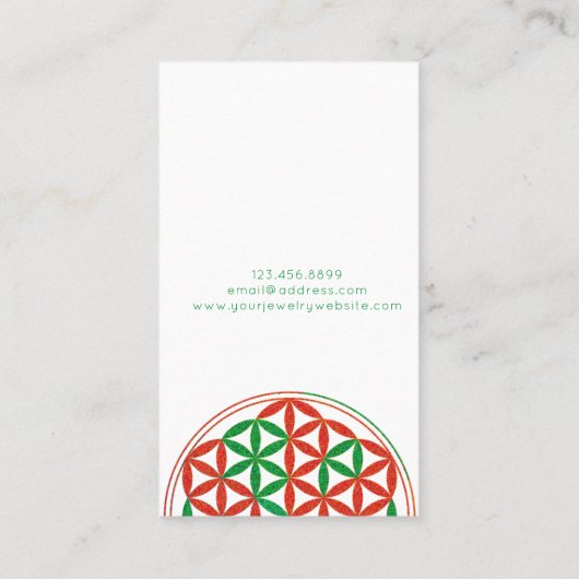 クリスマスネックレスディスプレイカード・ブルームデレベンス 名刺 (裏面)