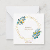 クリスマスネービーブルーシックエレガント植物学カスタム ノートカード (裏面)