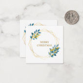 クリスマスネービーブルーシックエレガント植物学カスタム ノートカード (正面/裏面インサイチュ)
