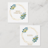 クリスマスネービーブルーシックエレガント植物学カスタム ノートカード (正面/裏面)