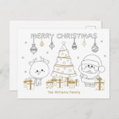 クリスマスネームカラーリングおもしろい可愛カスタムいユニーク シーズンポストカード (正面/裏面)