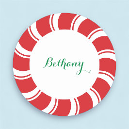 クリスマスネームタグバッジラウンド3"ホリデーパーティー 名札