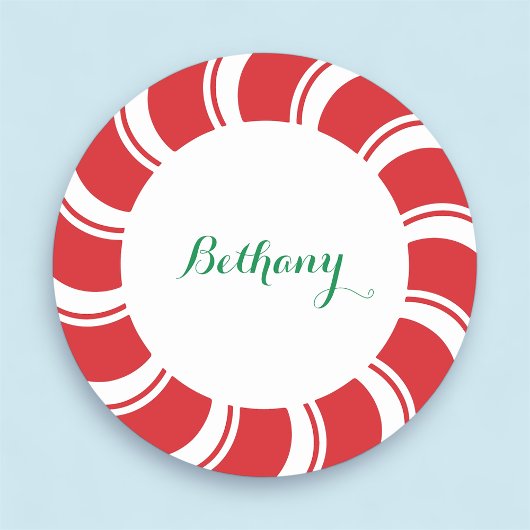 クリスマスネームタグバッジラウンド3"ホリデーパーティー 名札