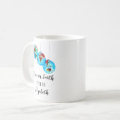 クリスマスネーム贈り物Peace on Earth Watercolor コーヒーマグカップ (正面左)