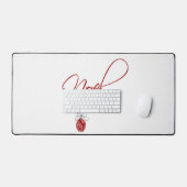 クリスマスノエルファンシーフォントホリデーオーナメントデザイン デスクマット (キーボード&マウス)