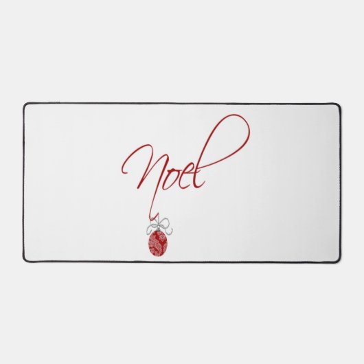 クリスマスノエルファンシーフォントホリデーオーナメントデザイン デスクマット (正面)