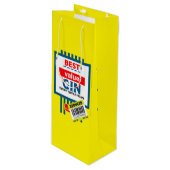 クリスマスノベルティ銀ラベル ワインギフトバッグ (正面アングル)