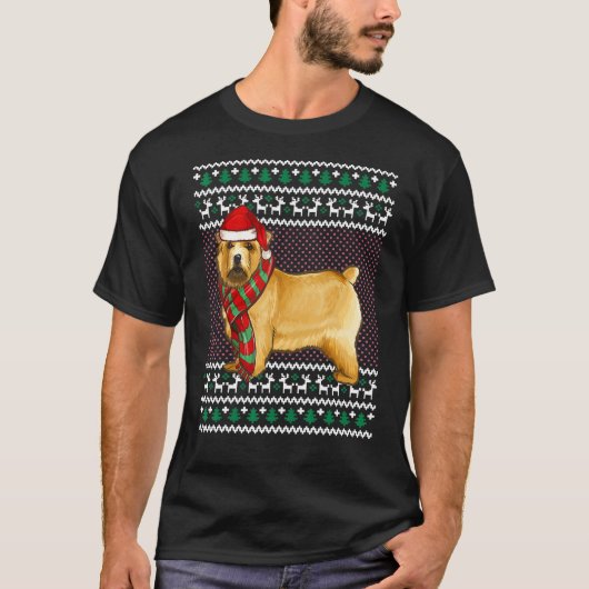 クリスマスノリッジテリアードッグサンタハット醜いクリスマス Tシャツ (正面)