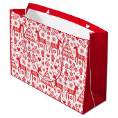 クリスマスノルウェーのトナカイ模様抱き枕 ラージペーパーバッグ (裏面アングル)