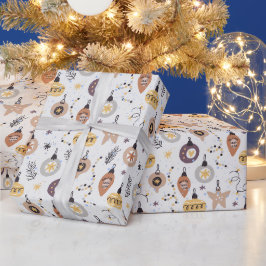 クリスマスノルディックスカンジナビアのスウェーデンパステルホワイト ラッピングペーパー