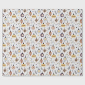 クリスマスノルディックスカンジナビアのスウェーデンパステルホワイト ラッピングペーパー (フラット)