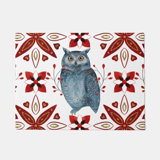 クリスマスノルディックタイルシリーズデザイン2 ドアマット (正面)