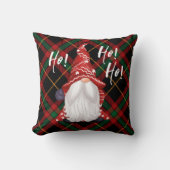 クリスマスノルディック格言グリーンレッドとブラックプレイド クッション (正面)