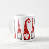 クリスマスノルディック格言レッドホワイトグレー コーヒーマグカップ (正面左)