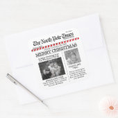 クリスマスノースポールヴィンテージホリデーニューペーパー スクエアシール (封筒)