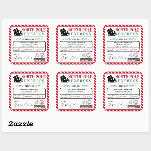 クリスマスノースポ表現ールアドレス出荷 スクエアシール (シート)