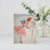 クリスマスノートヴィンテージレトロはがき シーズンポストカード (スタンド正面)