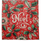 クリスマスノードレッド&グリーン シャワーカーテン (正面)