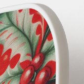 クリスマスノードレッド&グリーン ピックルボールラケット (左詳細)